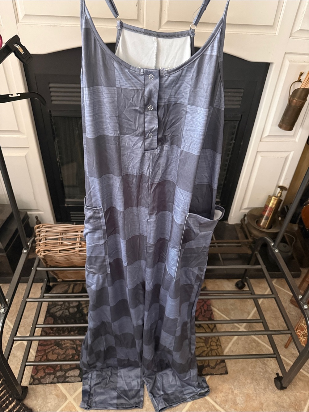 Women's Sleeveless Wide-Leg Jumpsuit in Slate Blue